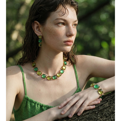Aurora Triple Stone Drop Earrings
