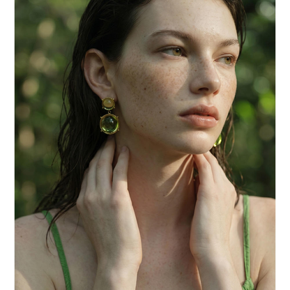 Amber Glow Drop Earrings