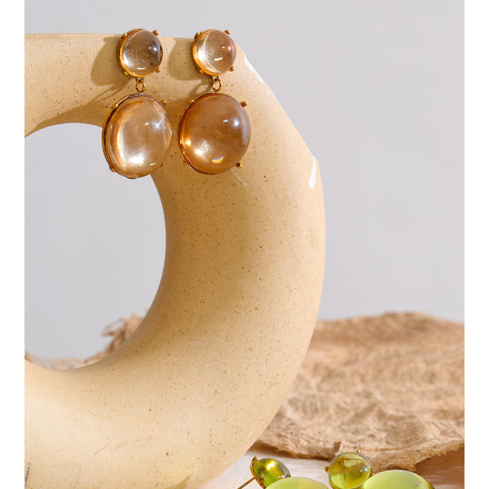 Amber Glow Drop Earrings