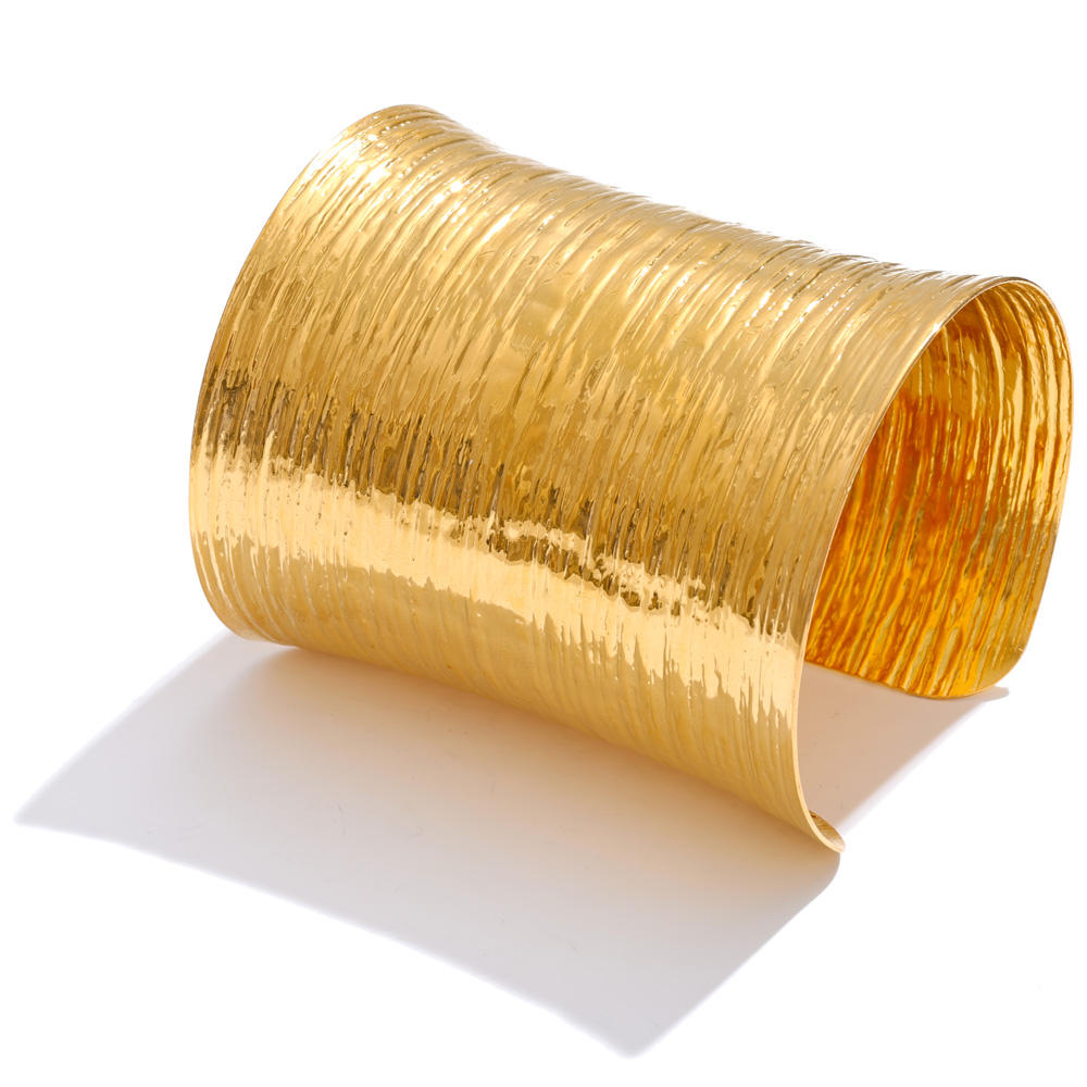 Auric Texture Statement Cuff – Gold