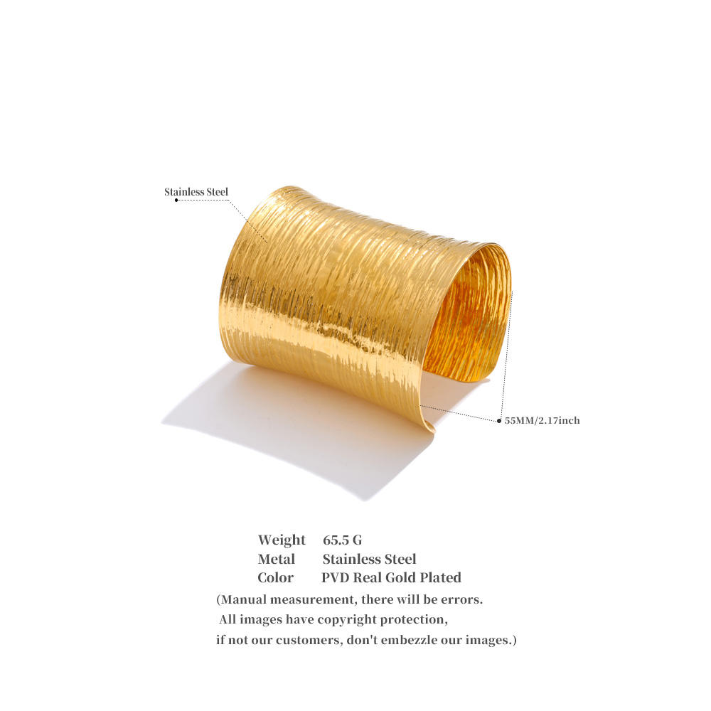 Auric Texture Statement Cuff – Gold