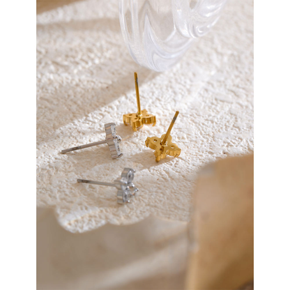 Bloom Crystal Stud Earrings – Gold