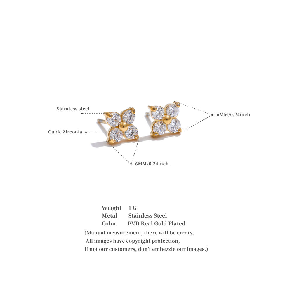 Bloom Crystal Stud Earrings – Gold