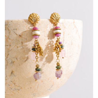 Coral Bloom Drop Earrings