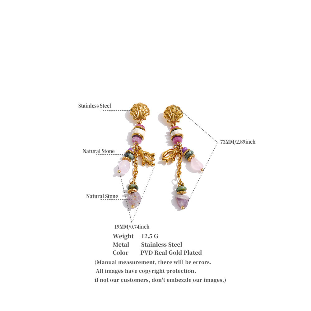 Coral Bloom Drop Earrings