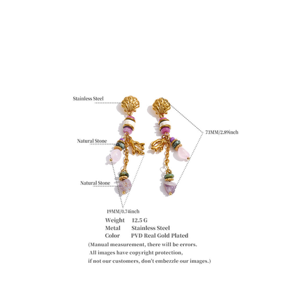 Coral Bloom Drop Earrings