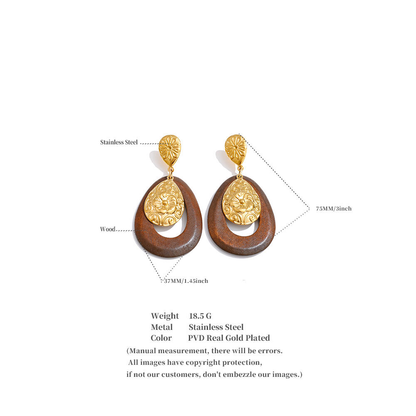Savannah Bloom Wooden Drop Earrings