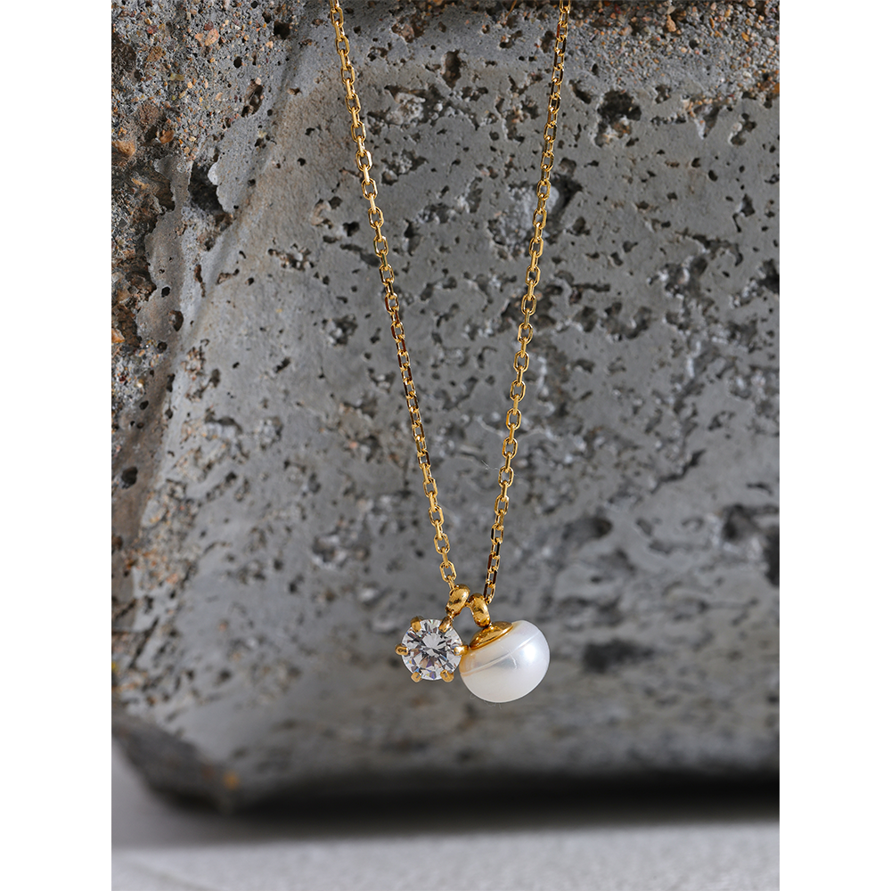 Celeste Pearl Charm Necklace