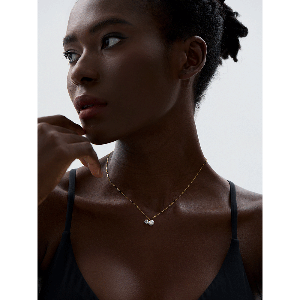 Celeste Pearl Charm Necklace