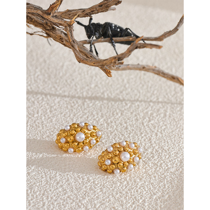 Celeste Pearl Bloom Stud Earrings