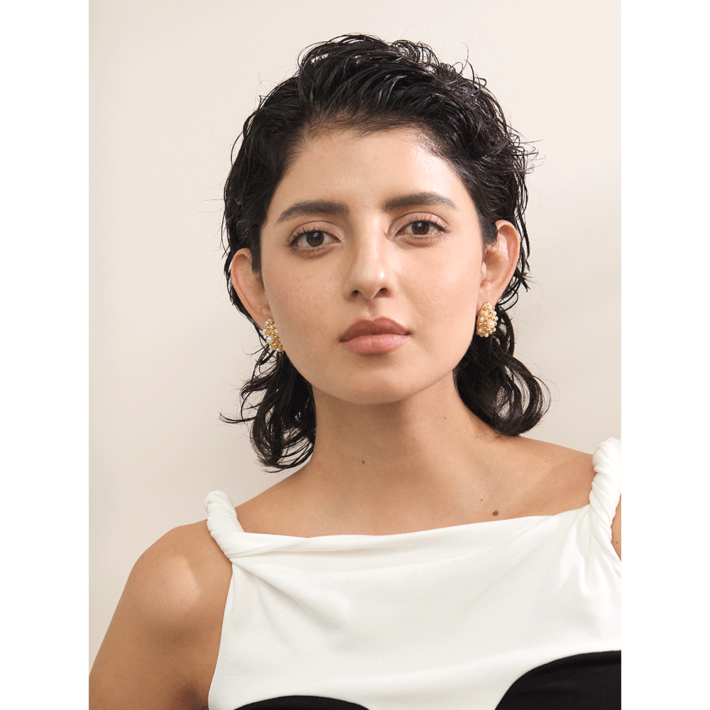 Celeste Pearl Bloom Stud Earrings