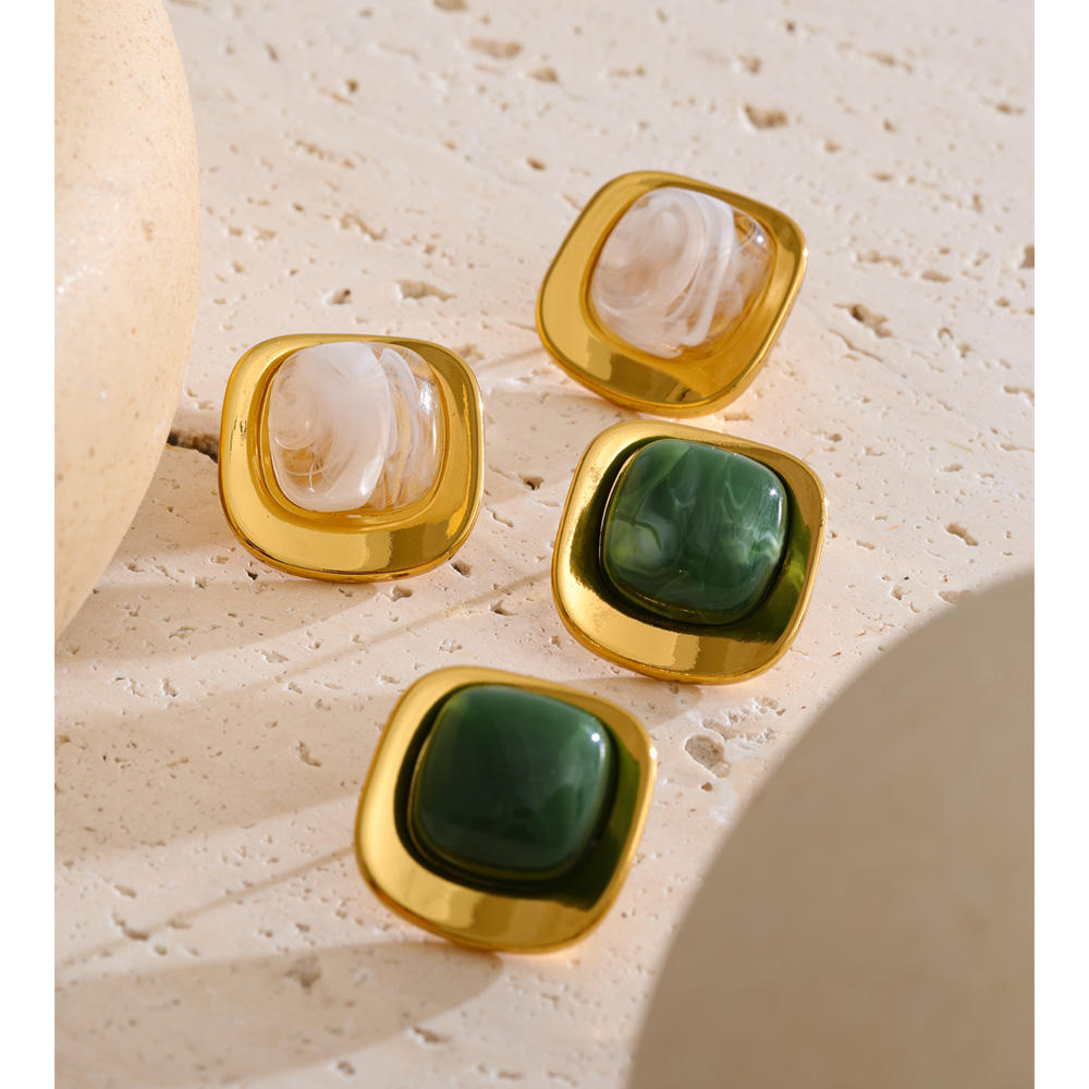Aurora Resin Stud Earrings