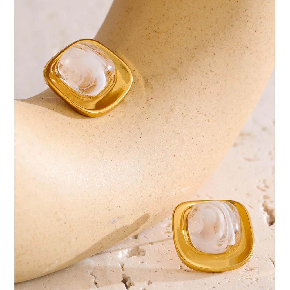 Aurora Resin Stud Earrings