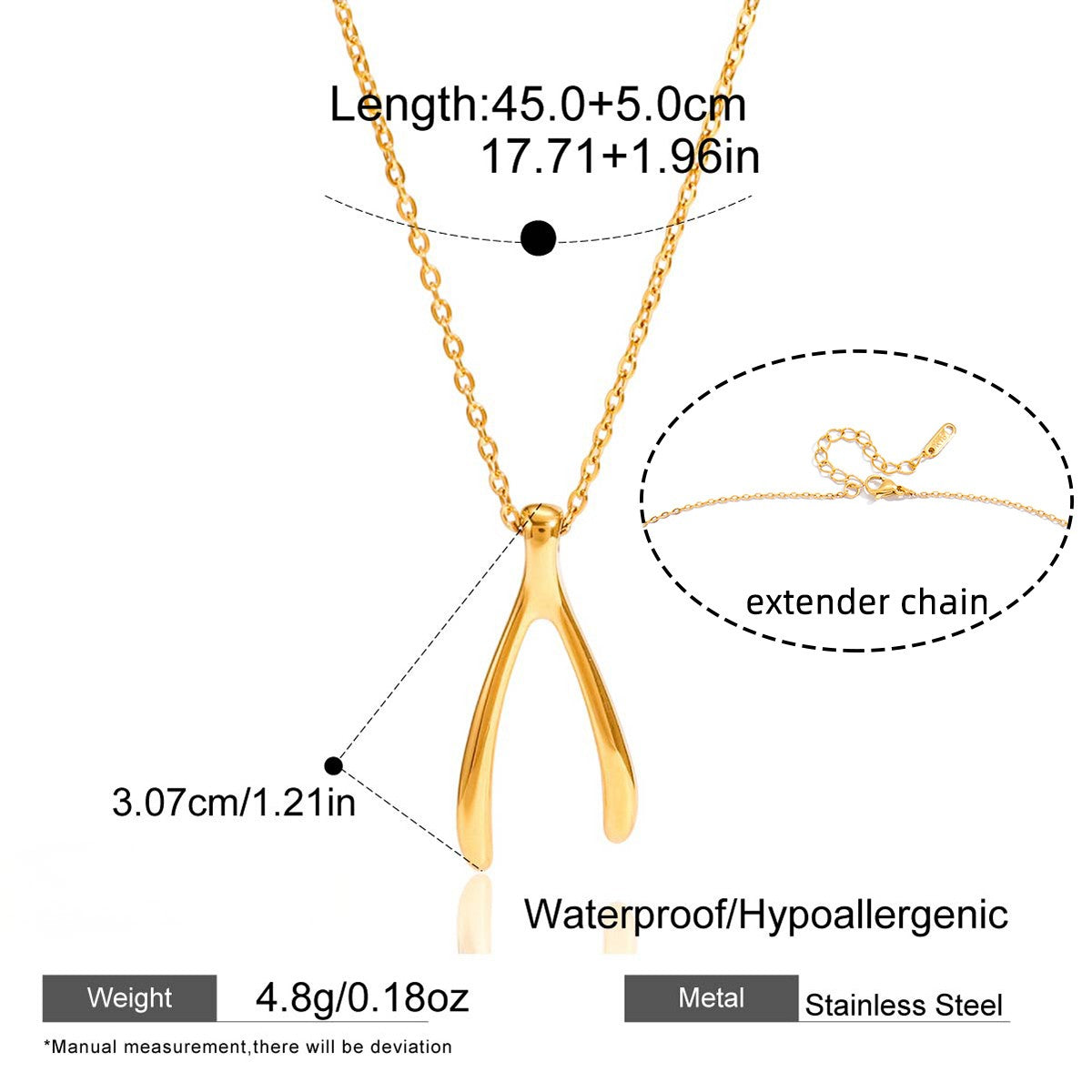 Wishbone Pendant Necklace