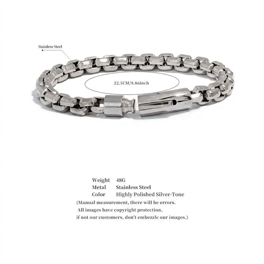 The Lincoln Box Chain Bracelet