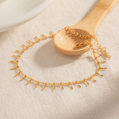 Artisan Hammered Tassel Link Bracelet