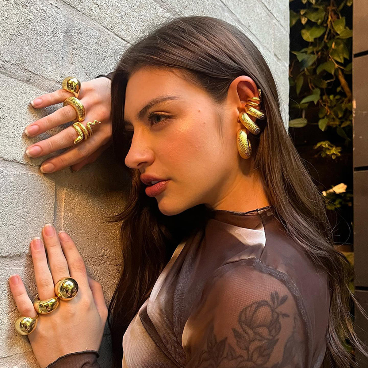 Textured Half‑Hoop Ear Cuff