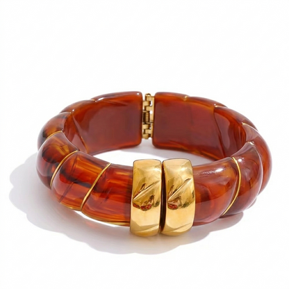 Emerald Glaze Twisted Acrylic Bangle