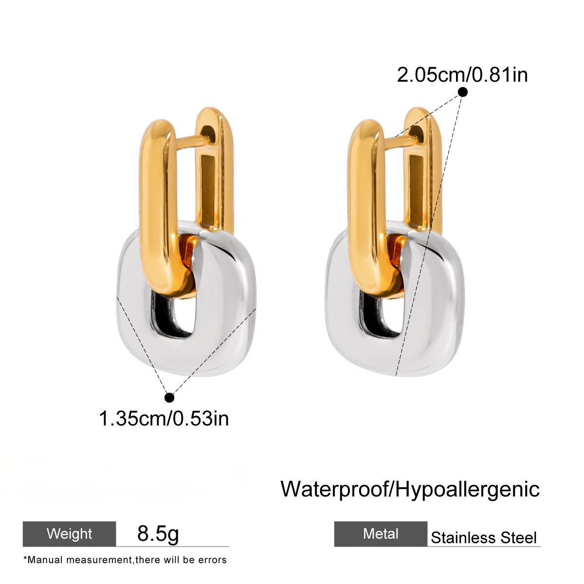 Gold & Silver Link Earrings