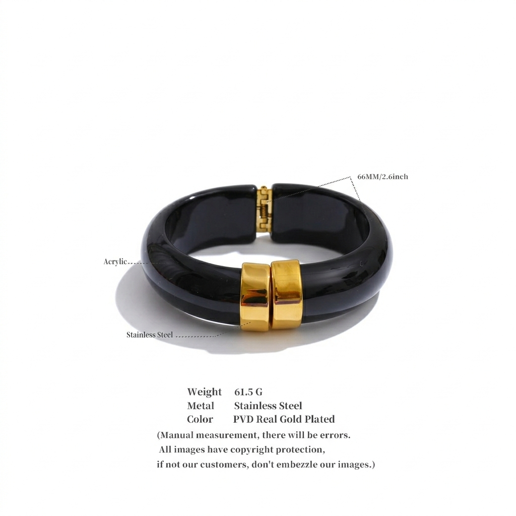 The Onyx & Gold Architectural Bangle