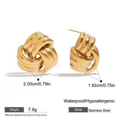 Gold Knot Stud Earrings