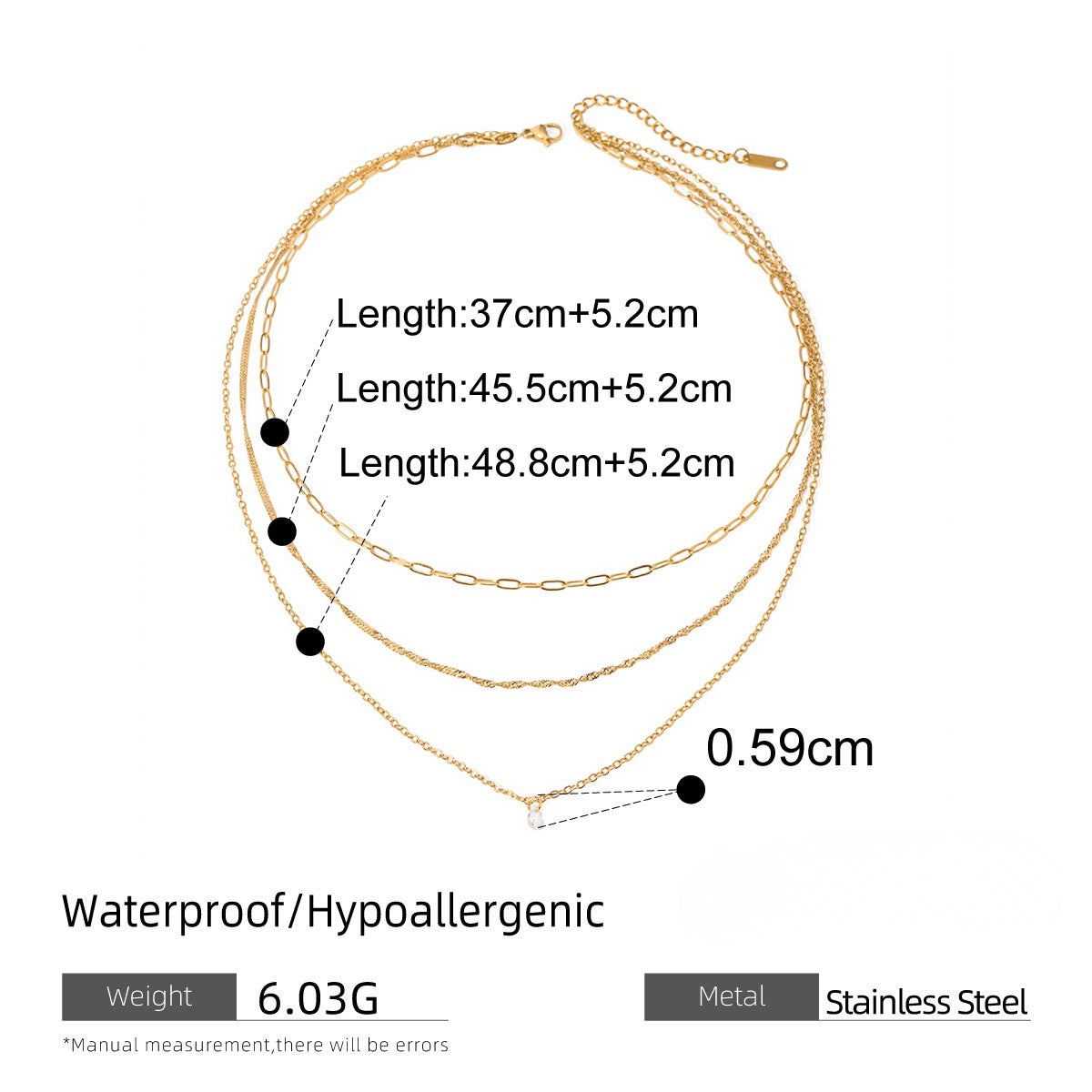 Minimal Layered Chain Necklace
