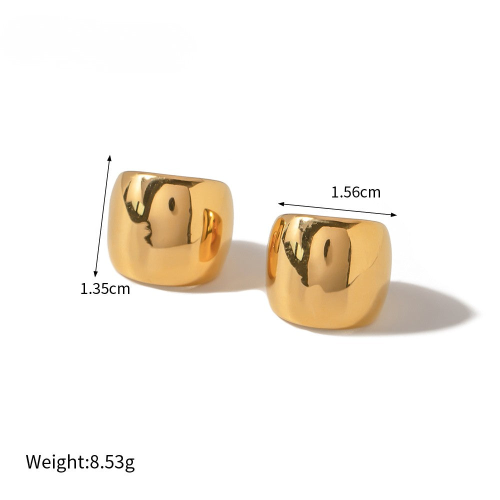Dome Huggie Earrings – Gold Tone,