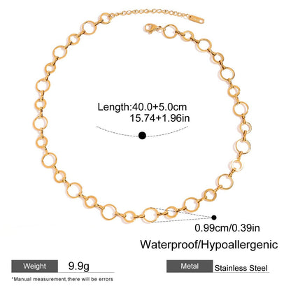 Delicate Circle Link Chain Necklace