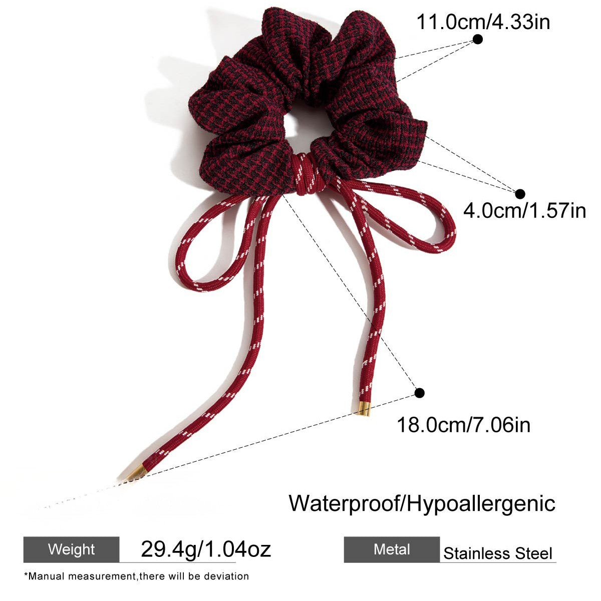 Red Scrunchie Hair Bow