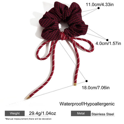 Red Scrunchie Hair Bow