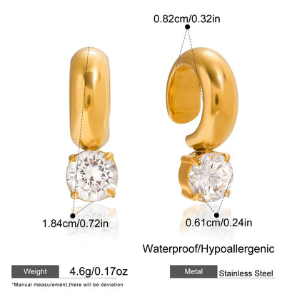 Crystal Huggie Stud Earrings
