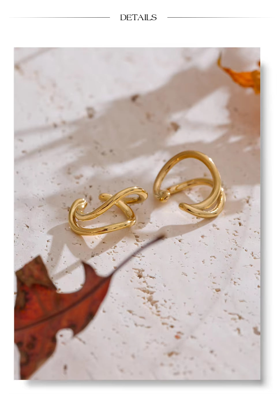 Gilded Orbit Double-Band Ear Cuffs