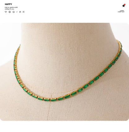 Cubic Zircon Baguette necklace