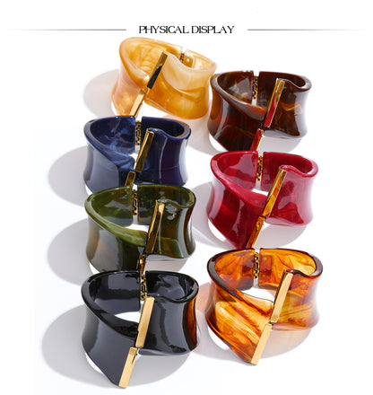 The Solstice Flared Amber Cuff