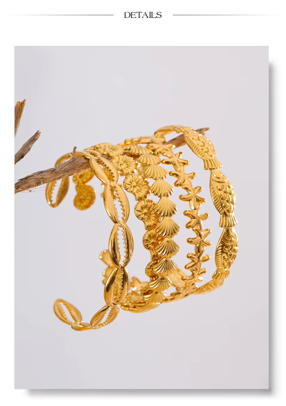 Golden Solis Cowrie Cuff