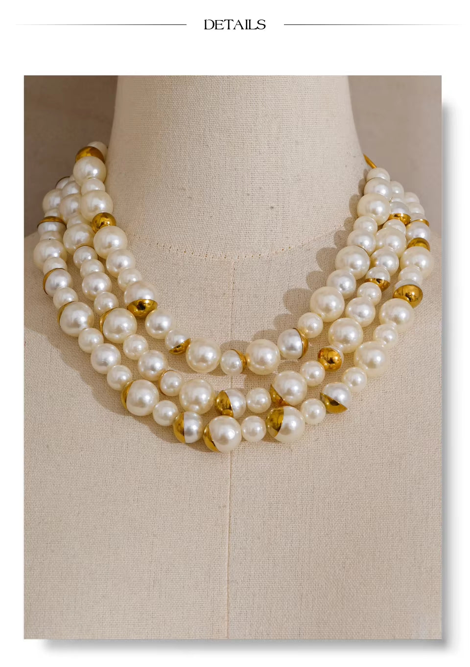 The Alabaster Orb Triple-Strand Statement Necklace