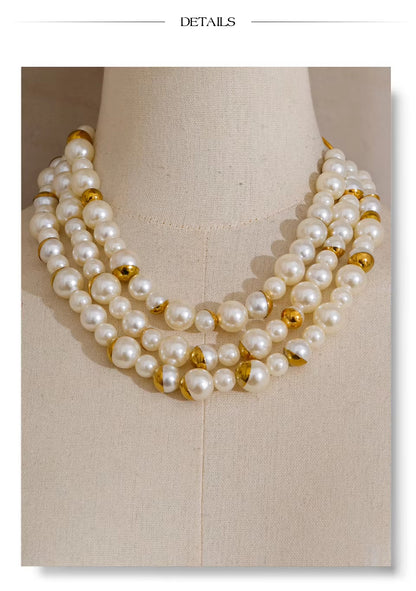 The Alabaster Orb Triple-Strand Statement Necklace