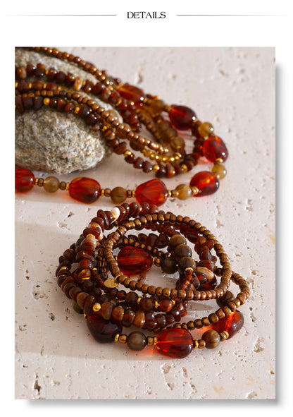 Amber Horizon Multi-Layer Bracelet Set