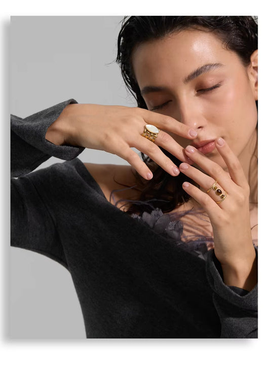 The Terracotta Trio Caged Ring