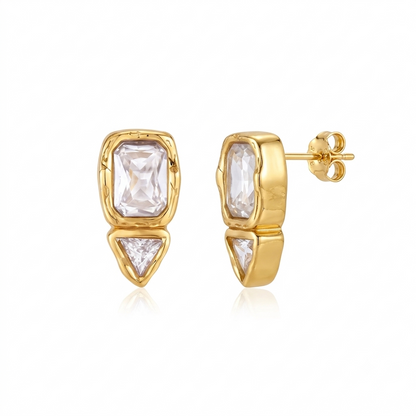 Geometric Crystal Stud Earrings