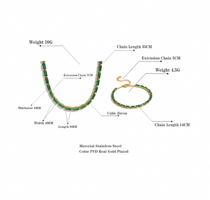 Cubic Zircon Baguette necklace