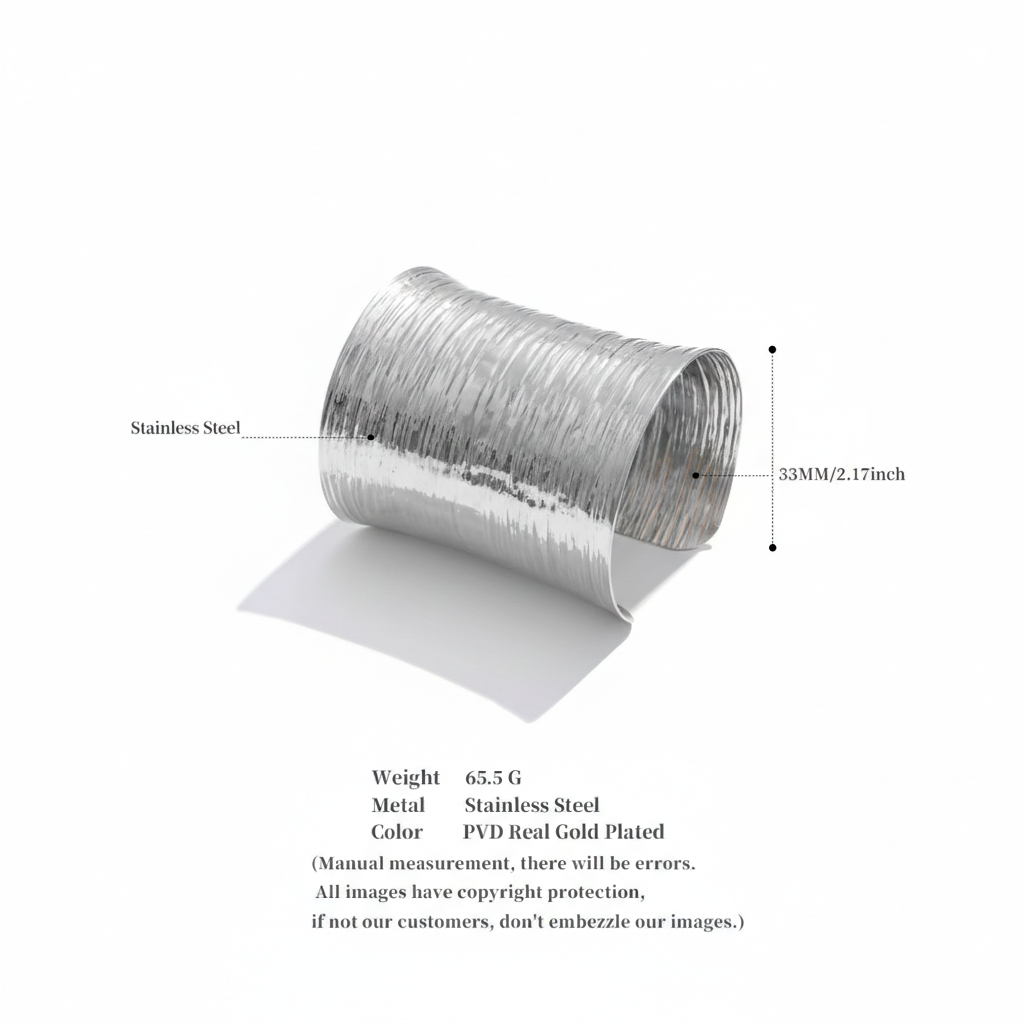 Ethereal Ripple Wide Cuff Bracelet