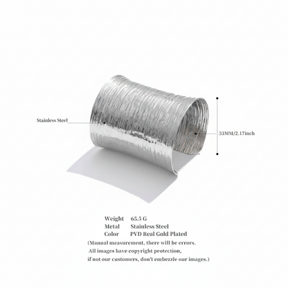 Ethereal Ripple Wide Cuff Bracelet