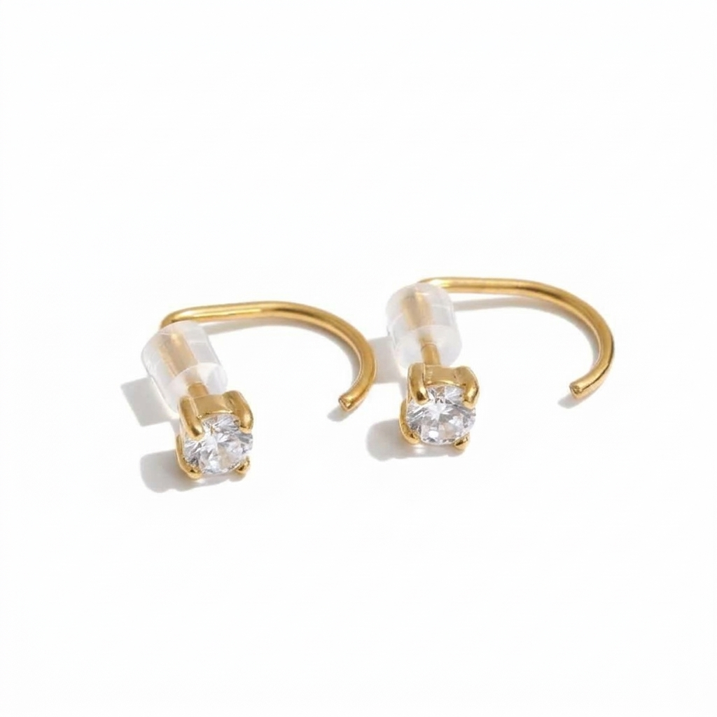 Curved Post Gem Studs