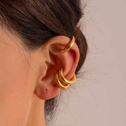 Chunky Double Hoop Ear Cuff (No Piercing)