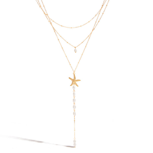 Layered Star Lariat Necklace