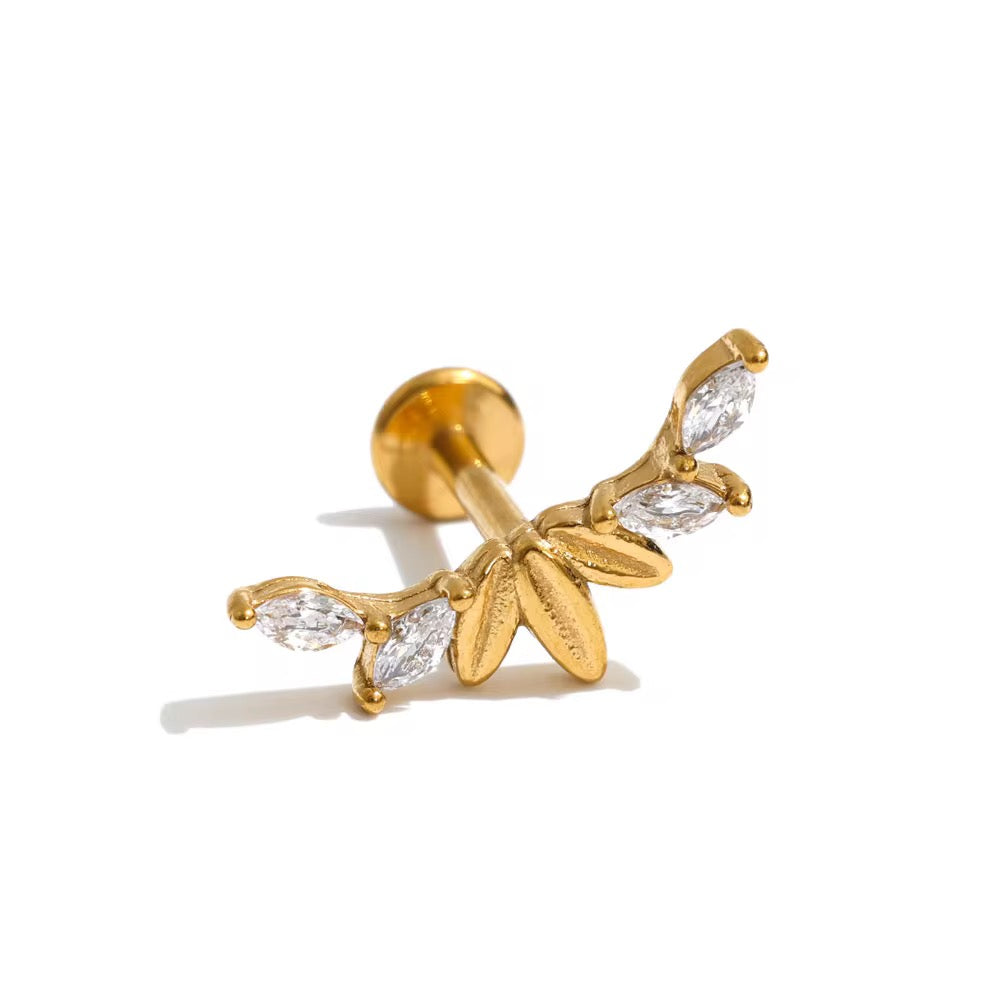Laurel Leaf Marquise Ear Climber