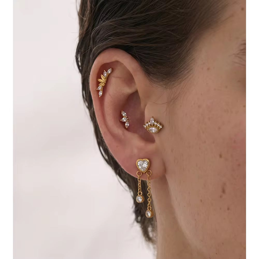 Laurel Leaf Marquise Ear Climber