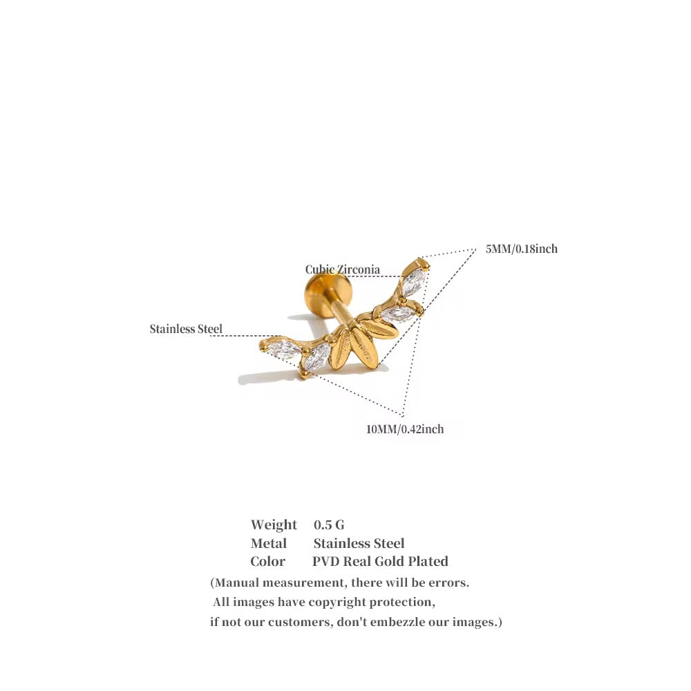 Laurel Leaf Marquise Ear Climber
