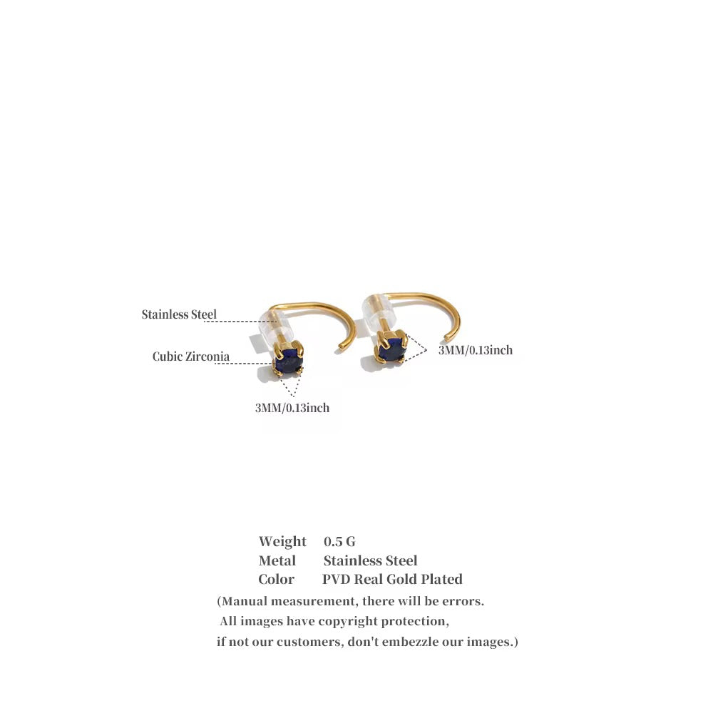 Curved Post Gem Studs